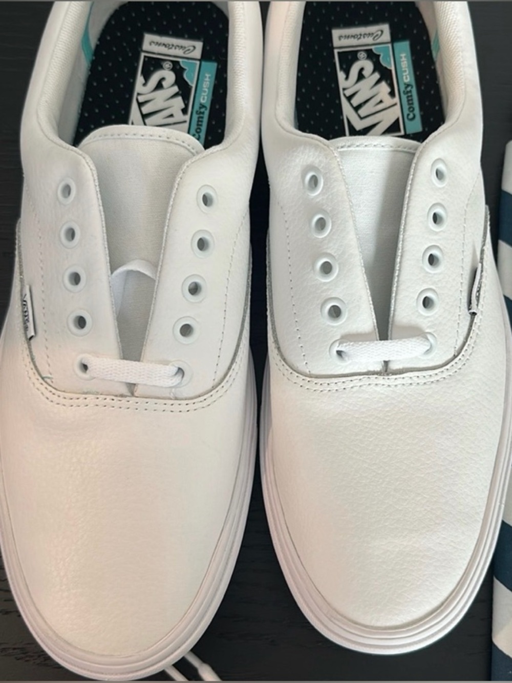 Vans ComfyCush Era White Leather Custom Sneakers Men’s 13 / Women’s 14.5 New